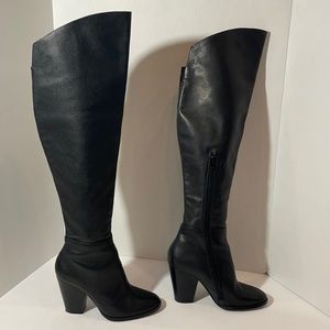 STEVEN Steve Madden 8 Over Knee Leather Heel Boot